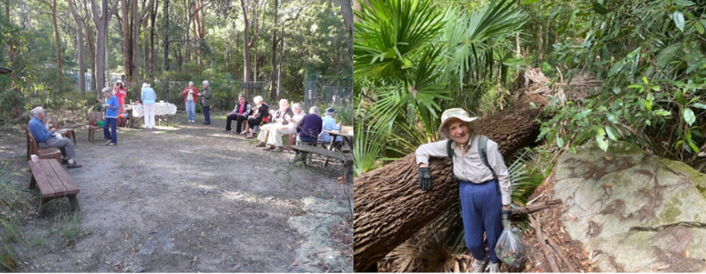 Images of volunteers in the reserve